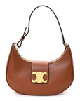 Smooth Calfskin Medium Strap Ava Triomphe Shoulder Bag Tan