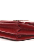 Grained Calfskin Medium Monogram Sunset Satchel Red