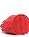 Mixed Fibers Striped Deauville Drawstring Bag Red
