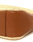 Raffia Calfskin Le 5 A 7 Small Hobo Natural Brick