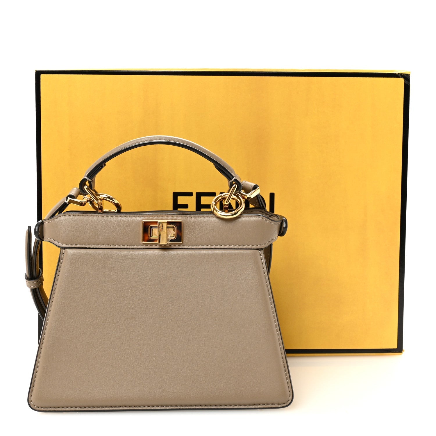 Shiny Nappa Petite Peekaboo I SEE U Satchel Tortora