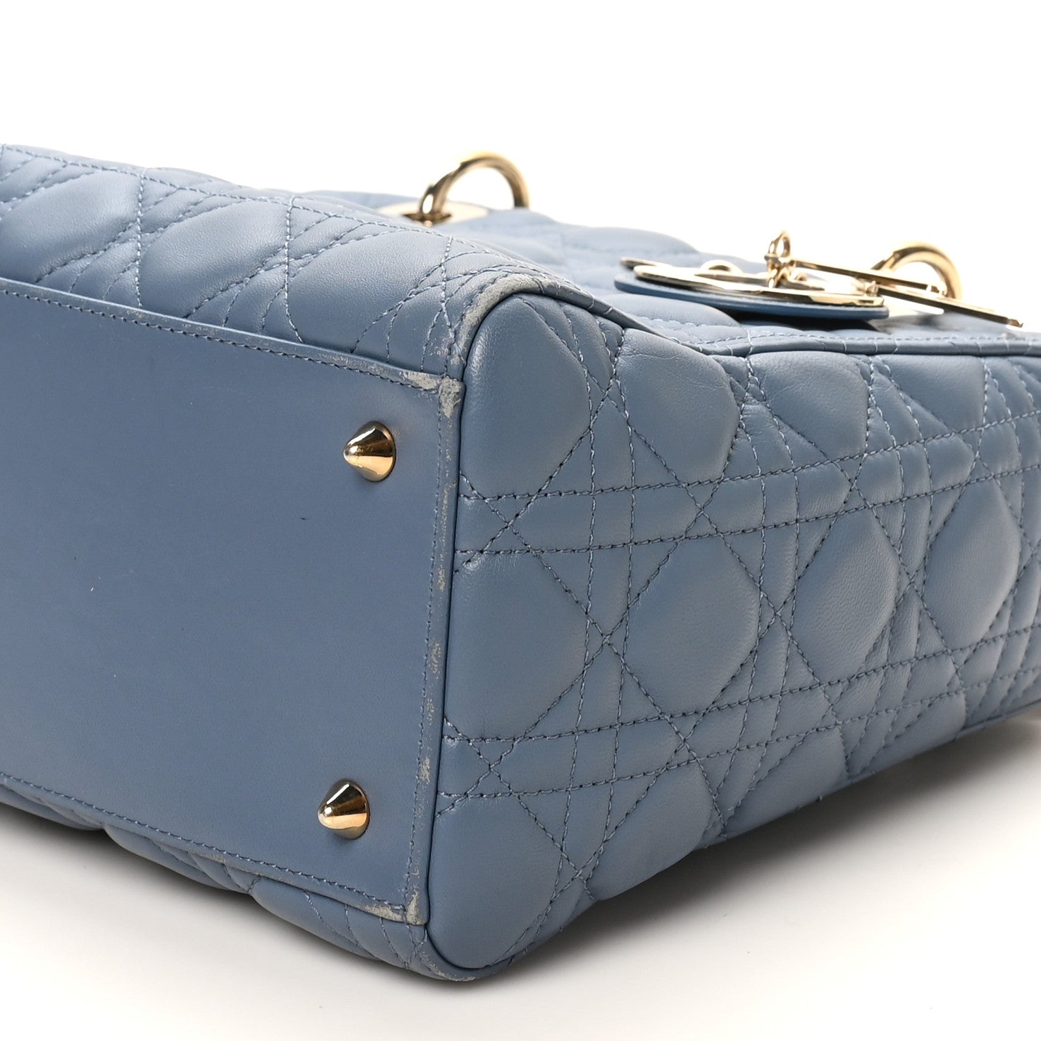 Lambskin Cannage Medium Lady D1OR Denim Blue