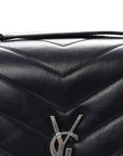 Calfskin Y Quilted Monogram Medium Loulou Chain Satchel Deep Marine