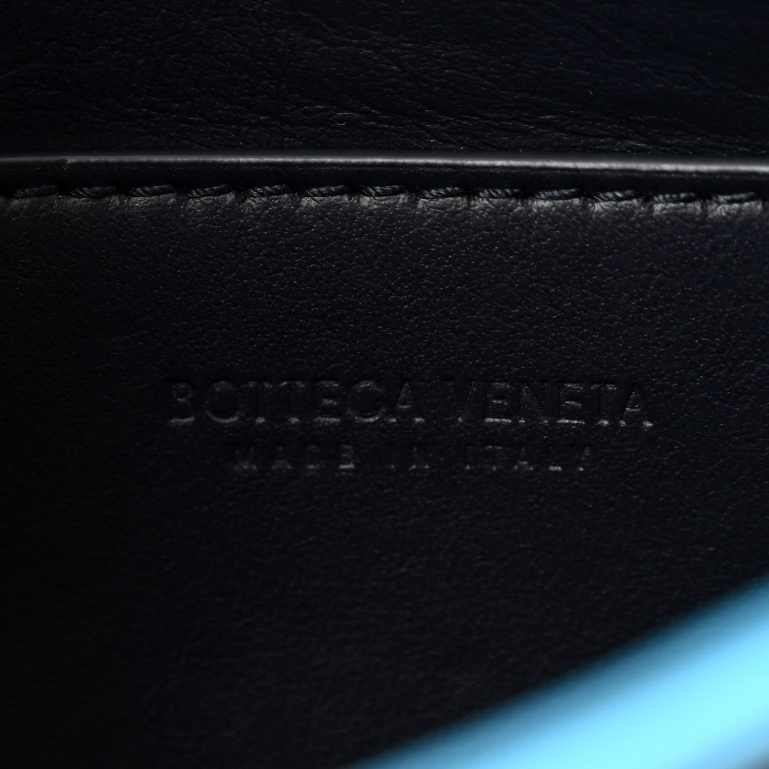 Grained Calfskin Intrecciato Cassette Belt Bag Deep Blue Pool