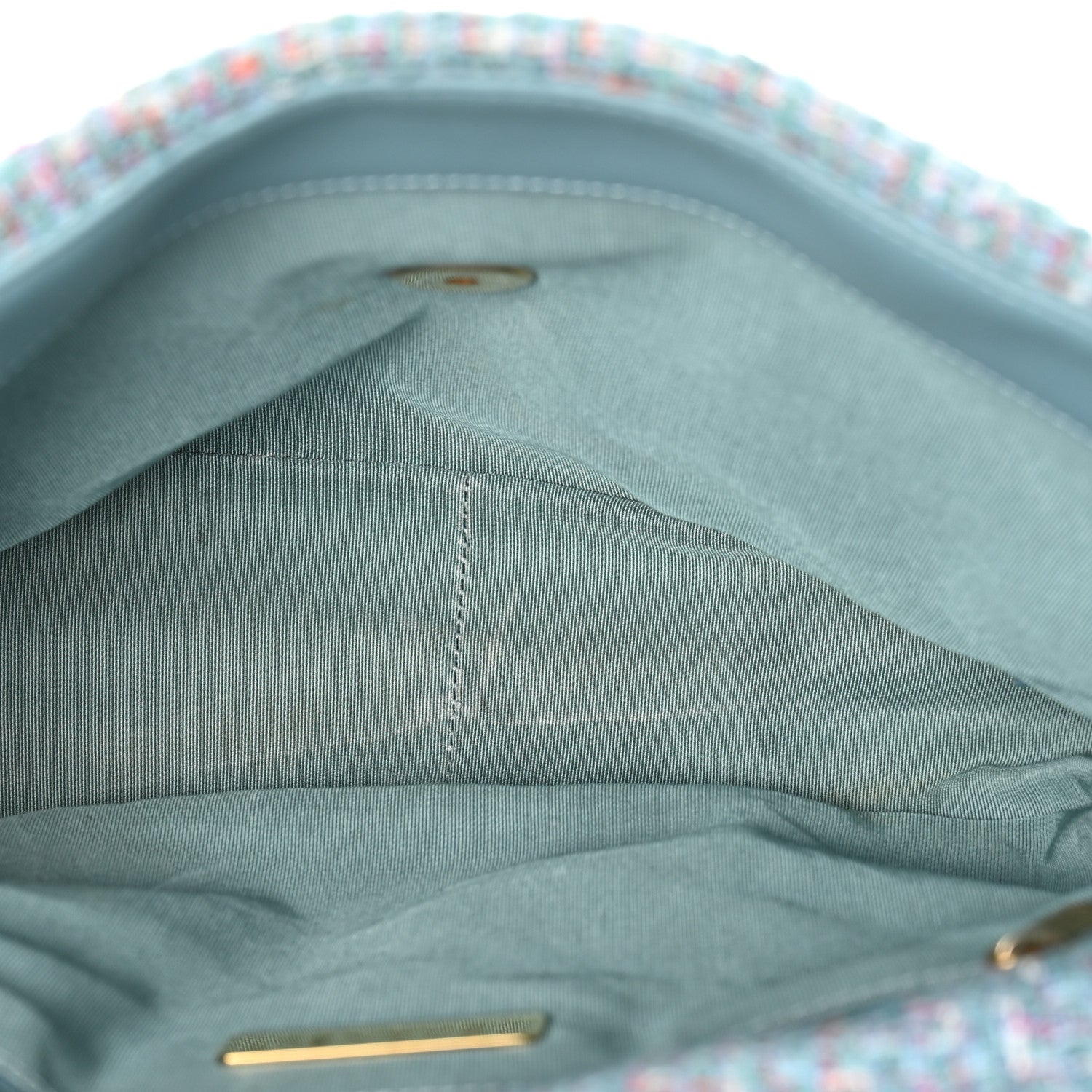 Tweed Quilted Large CHNL 19 Flap Blue Multicolor