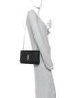 Grain De Poudre Medium Classic Monogram Kate Satchel Black