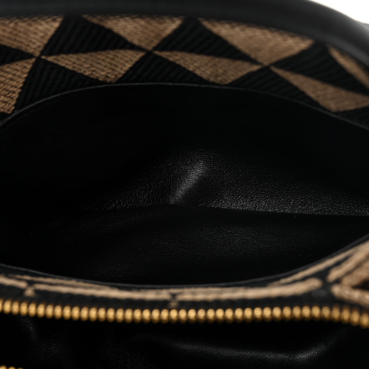 Jacquard Triangolo Symbole Embroidered Small Shoulder Bag Black Corda