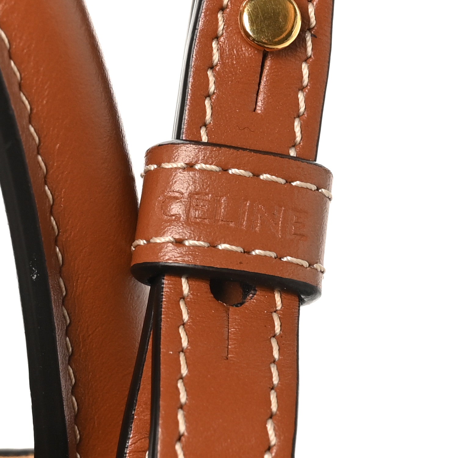 Triomphe Canvas Calfskin Mini Vertical Cabas Tan