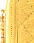 Caviar Quilted Small CC Filigree Vanity Case Yellow