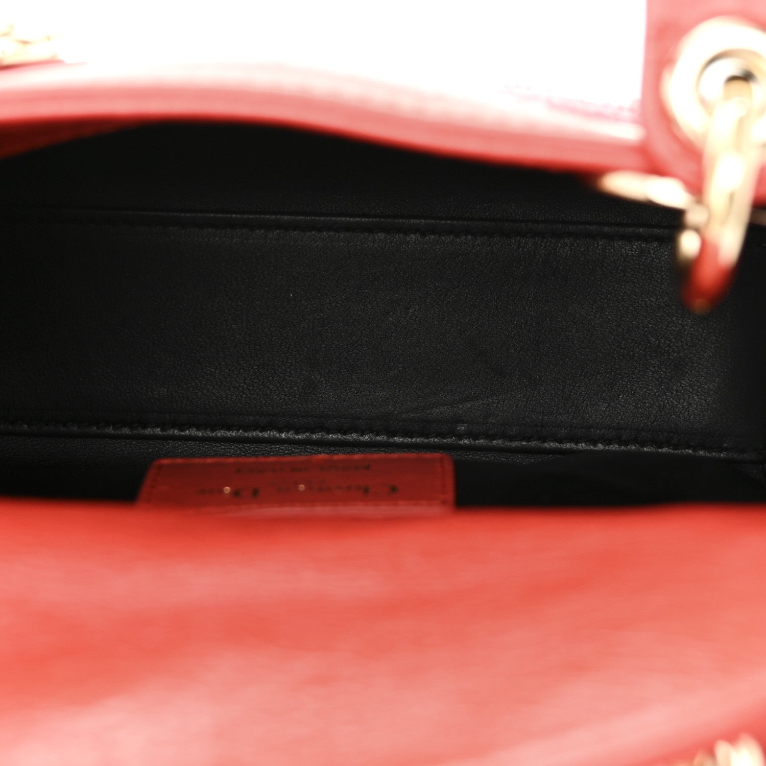 Calfskin Beaded Mini Lady D1OR Rouge Multicolor