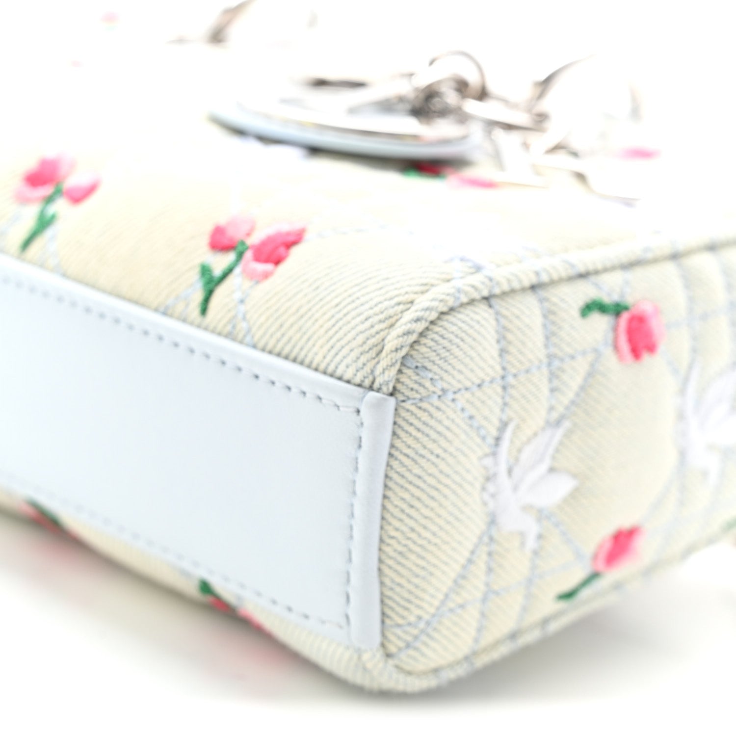 Denim Cannage Embroidered Doves &amp; Roses D1ORamour Mini Lady D-Joy Blue Multicolor