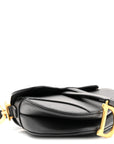 Grained Calfskin Mini Saddle Bag Black