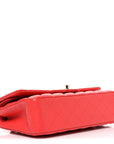 Caviar Quilted Medium Double Flap Red