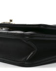 Lambskin Quilted Crystal Handle Wallet On Chain WOC Black