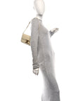 Natural Calfskin Triomphe Shoulder Bag Pampa