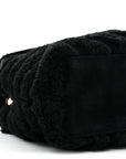 Shearling Y Quilted Monogram Medium Loulou Chain Satchel Black