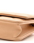 Caviar Quilted Wallet on Chain WOC Beige