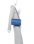 Lambskin Quilted Medium Double Flap Blue Pink