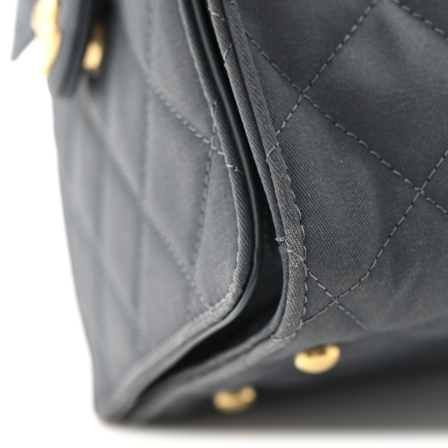 Canvas Quilted Medium CHNL 25 Handbag Dark Blue