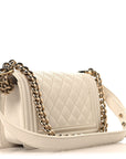 Caviar Quilted Small Boy Flap White