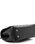 Caviar Quilted Mini Coco Handle Flap Black