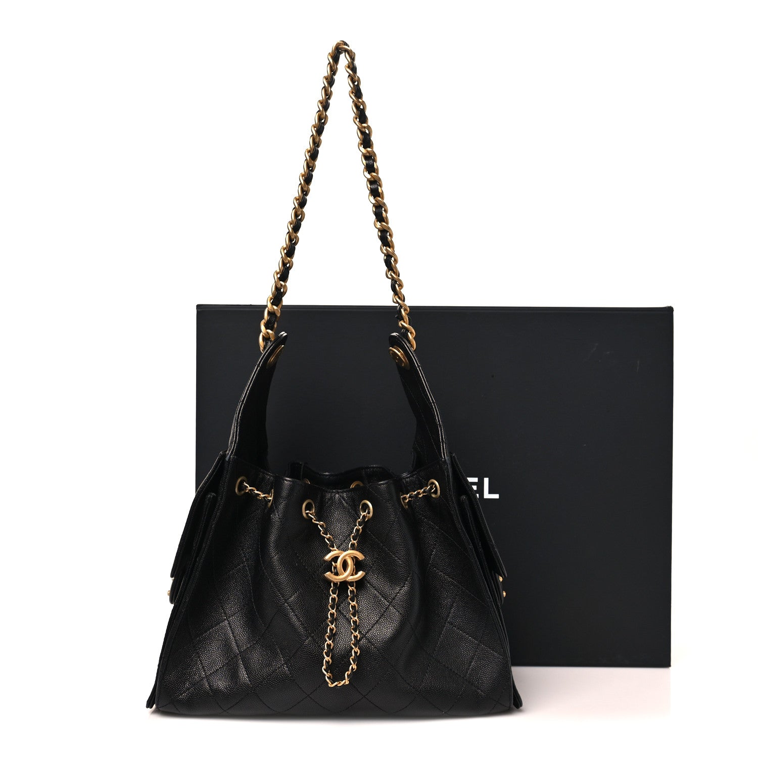 Caviar Quilted Small CHNL 25 Handbag Black