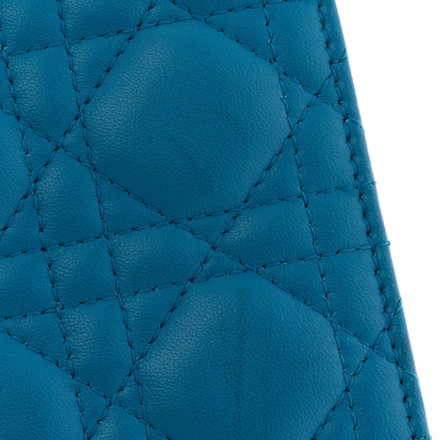 Lambskin Cannage Lady D1OR Convertible Clutch Blue