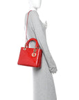 Patent Cannage Stitched Medium Lady D1OR Red