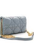 Lambskin Macrocannage Mini D1OR Caro Bag Cloud Blue