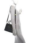 Grained Calfskin Medium St. Honore Tote Black