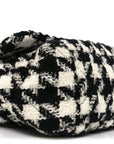 Tweed Quilted Maxi CHNL 19 Flap Black Ecru White