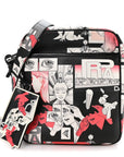 X JAMES JEAN Vitello DNA Flat Messenger Bag Black