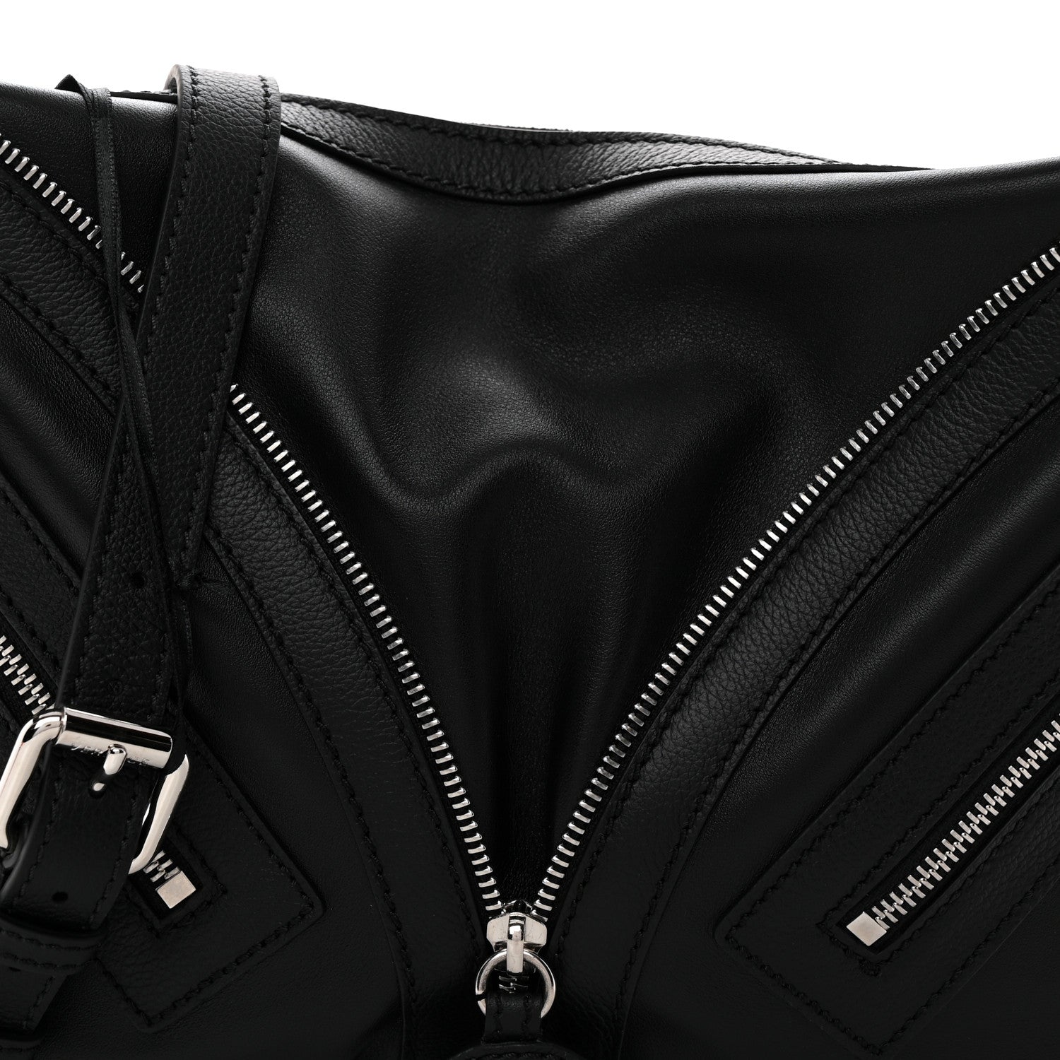 Calfskin Small Repeat Zip Hobo Black
