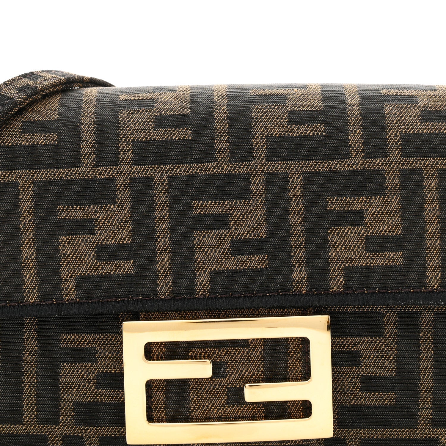 Fabric Jacquard FF 1974 Mini Baguette Tobacco Moro Black