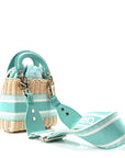 Wicker Oblique Mini Lady D1OR Bag Aquamarina