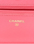Caviar Quilted Wallet On Chain WOC Dark Pink