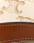 Canvas Calfskin Ava Triomphe Shoulder Bag White