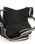 Vitello Daino Soft Hobo Messenger Bag Black