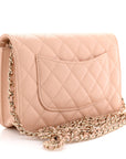 Caviar Quilted CC Turnlock Wallet On Chain WOC Beige