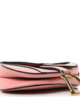 Grained Calfskin Mini Saddle Bag Pink