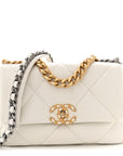 Goatskin Quilted Medium CHNL 19 Flap White