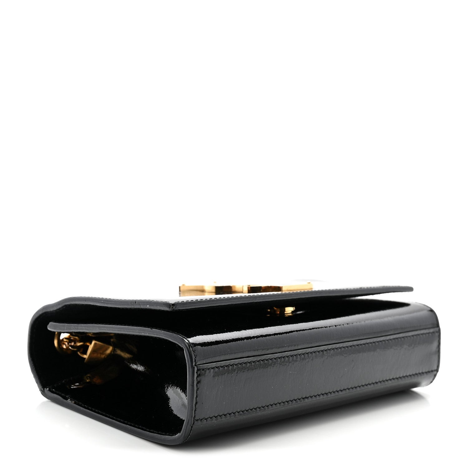 Patent Small Monogram Kate Satchel Black
