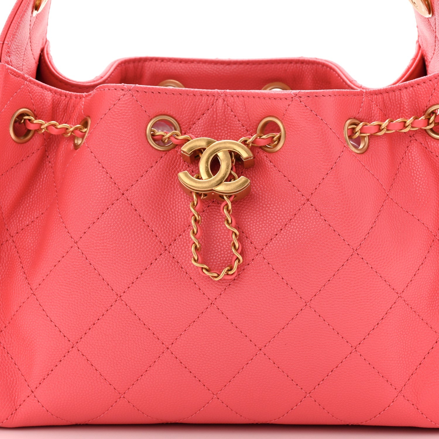 Caviar Quilted Mini CHNL 25 Handbag Coral