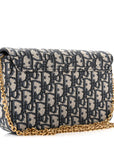 Oblique Saddle Chain Pouch Blue