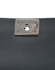 Calfskin Chevron Quilted New Medium Boy Flap Dark Navy Blue