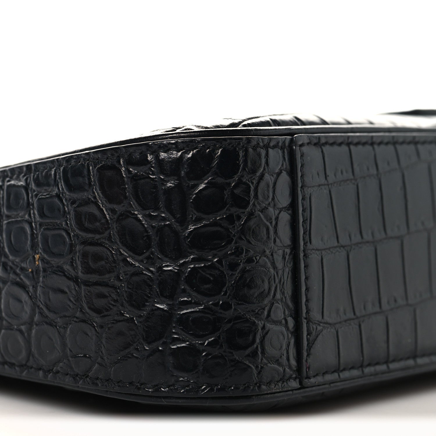Calfskin Crocodile Embossed Le 5 A 7 Hobo Black