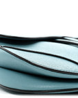 Grained Calfskin Saddle Bag Azure Blue