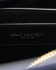 Suede Calfskin Y Quilted Monogram Small Loulou Chain Satchel Deep Marine