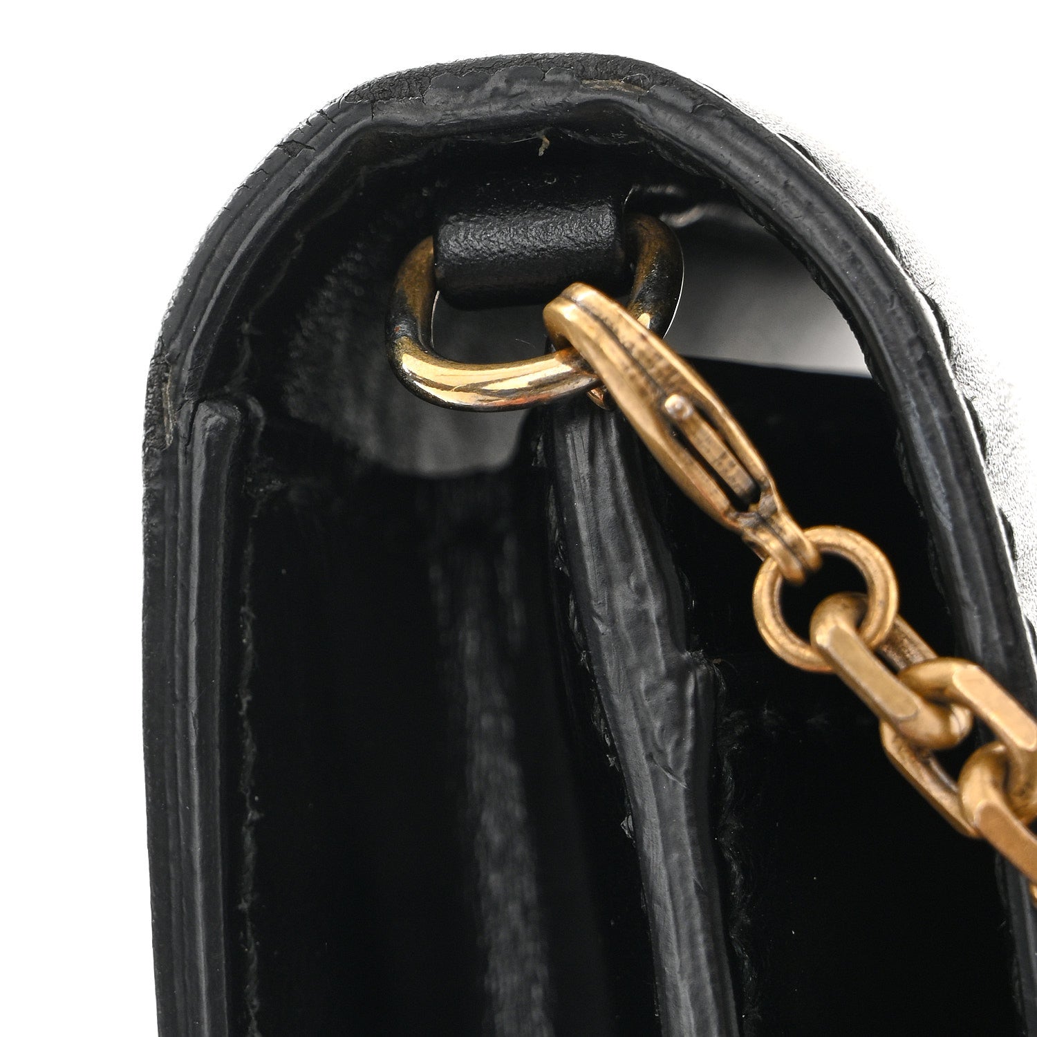 Calfskin J'AD1OR Wallet on Chain Pouch Black