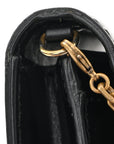 Calfskin J'AD1OR Wallet on Chain Pouch Black